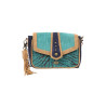 Sac Bandoulière Bleu Marine Et Turquoise Avec Motif  Lili Petrol
