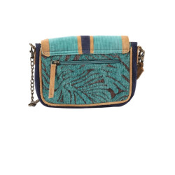 Sac Bandoulière Bleu Marine Et Turquoise Avec Motif  Lili Petrol