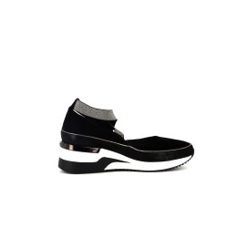 ballerine compensé noir en velours