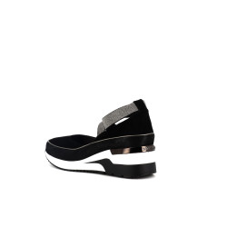 ballerine compensé noir en velours