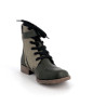 Bottines vert kaki en cuir