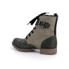 Bottines vert kaki en cuir