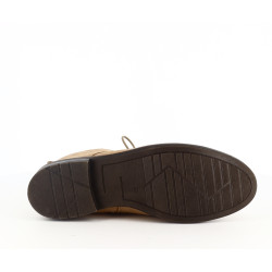 Bottine Marco Tozzi beige en cuir daim avec doublure - Anjou-chaussures
