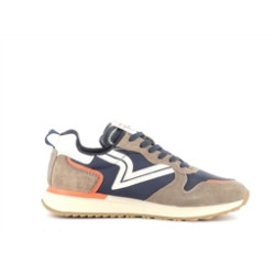 basket marine en cuir et toile