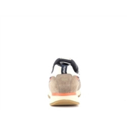 basket marine en cuir et toile