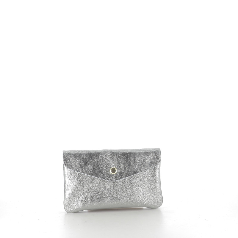 Pochette porte-monnaie argenté