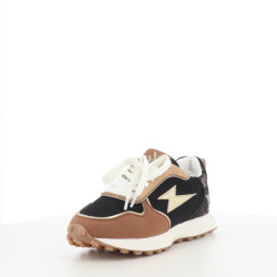Baskets basses Lunelle noires et camel
