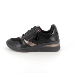 Basket noire Tamaris synthétique doux et textile