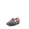 Pantoufle textile grises et rose