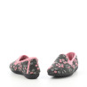 Pantoufle textile grises et rose