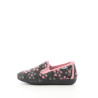 Pantoufle textile grises et rose