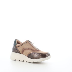 Baskets Hautes Marron Taupe zip
