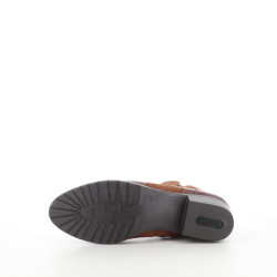Bottines en cuir marron
