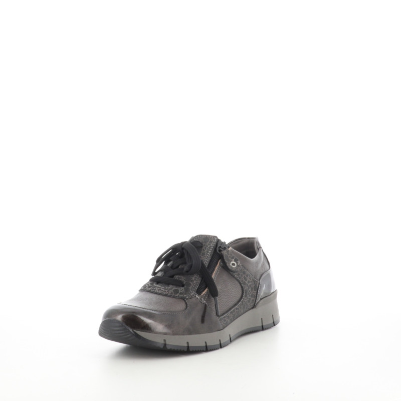 Baskets basses grises en cuir
