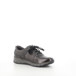 Baskets basses grises en cuir