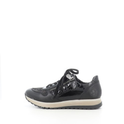 Baskets basses en cuir noir