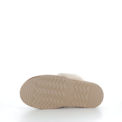 Mules en cuir beige à motif léopard