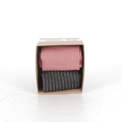 Duo de chaussettes TBS, bleu marine et rose pailletés