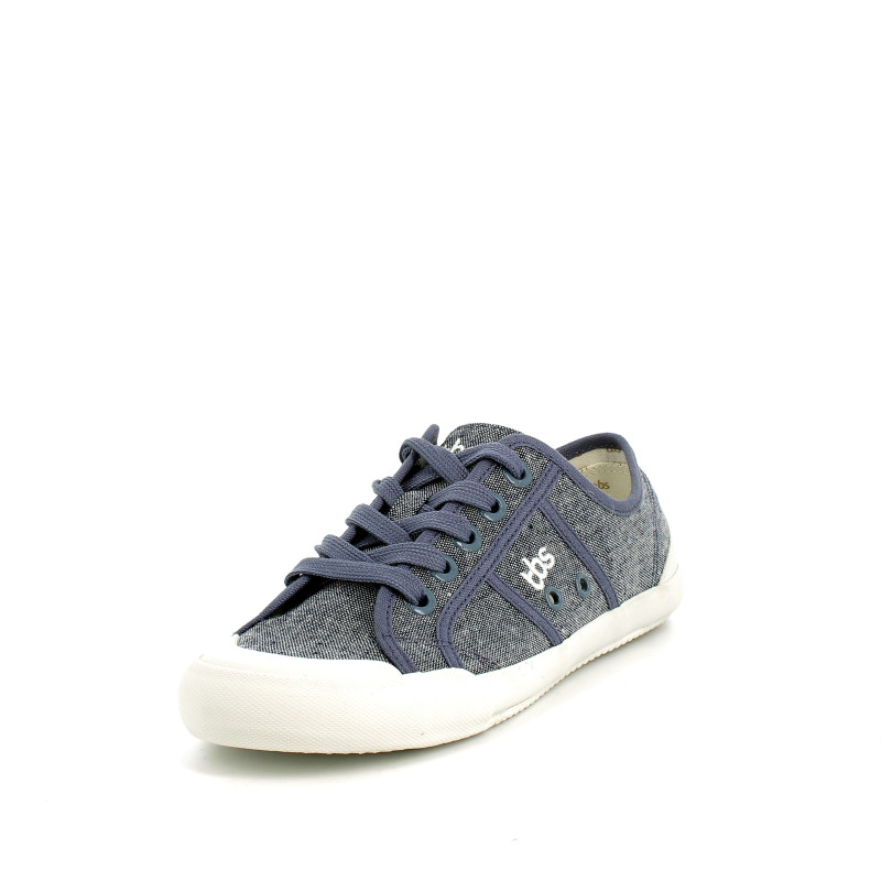 baskets basses bleu gris en toile