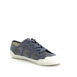 baskets basses bleu gris en toile