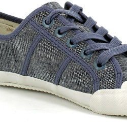 baskets basses bleu gris en toile