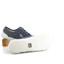 baskets basses bleu gris en toile