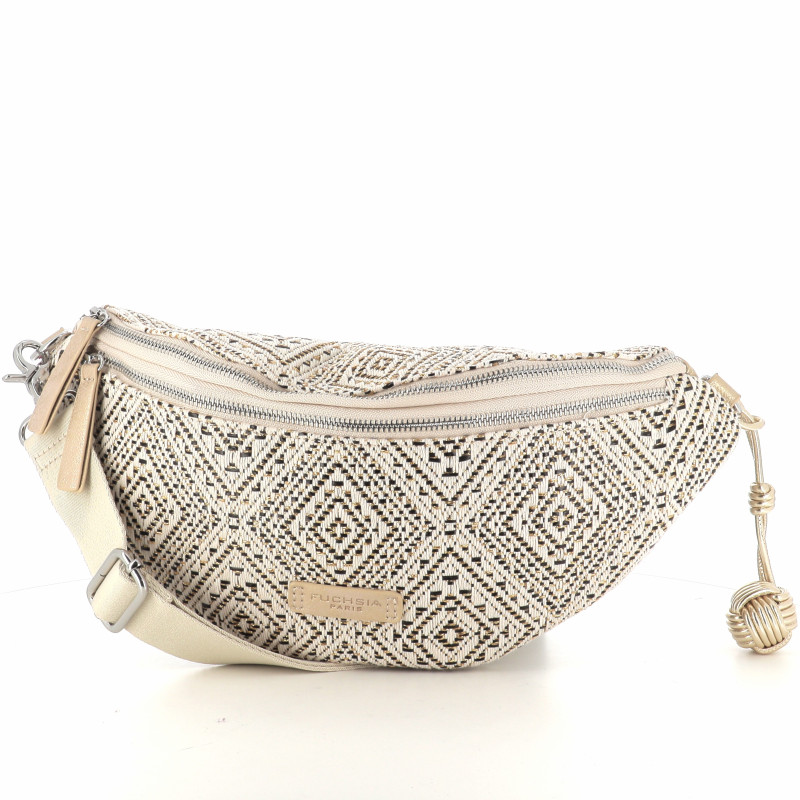 Sac banane noir Fuchsia