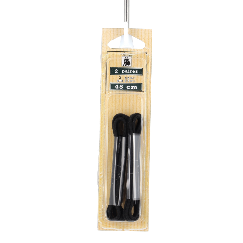 lacet rond fin 45cm noir