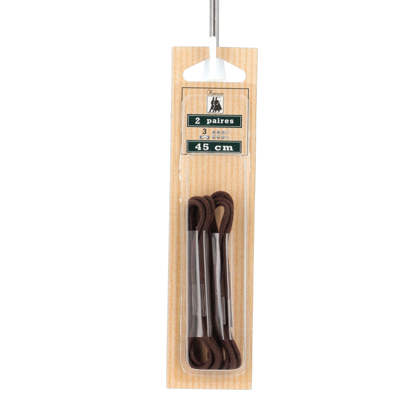 lacet rond fin 45 cm marron moyen