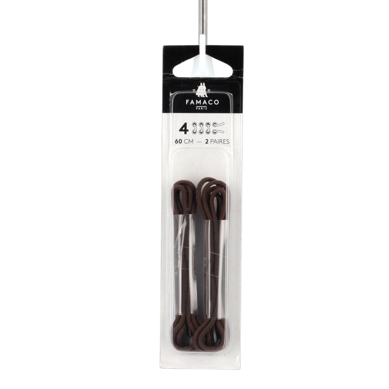 lacet rond fin 60 cm marron moyen
