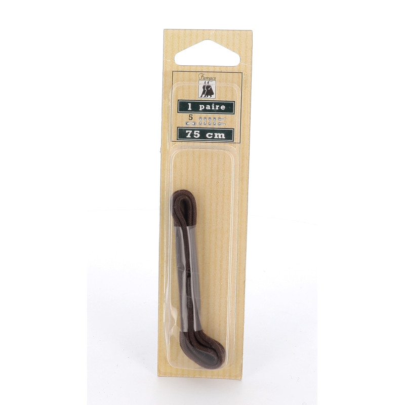 Lacets ronds marron 75cm