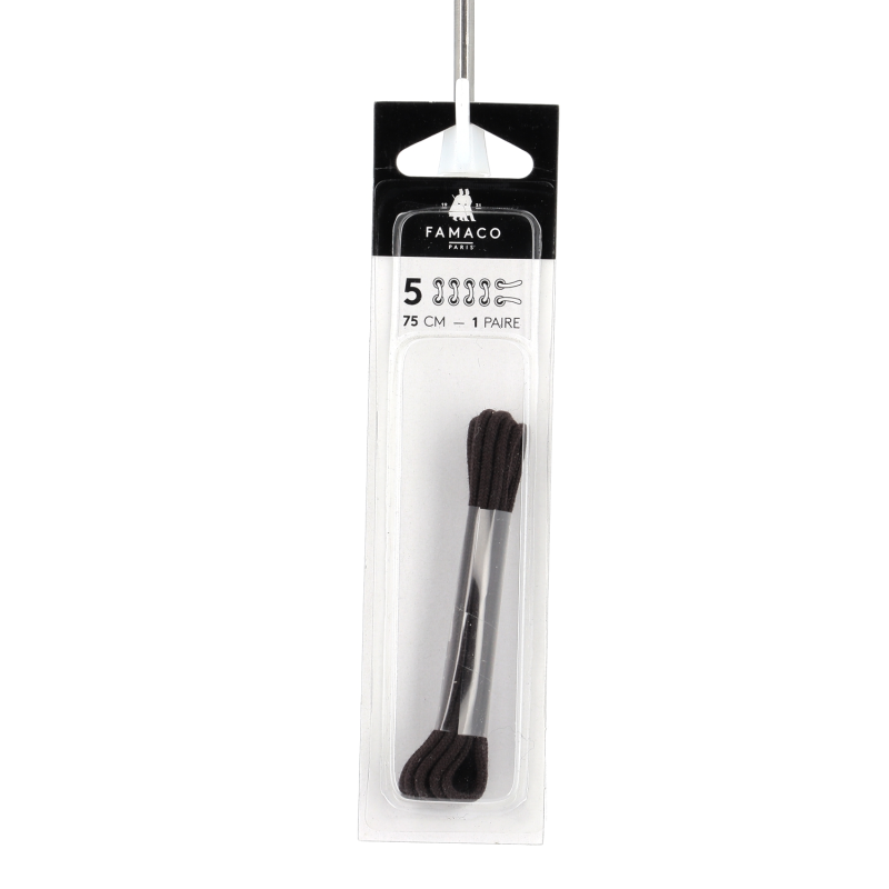 lacet rond fin 75 cm marron fonce