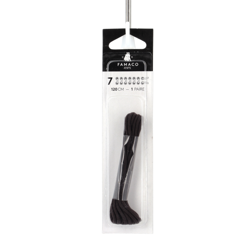 lacet rond fin 120 cm marron fonce