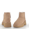 Bottines beiges en cuir