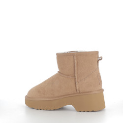 Bottines beiges en cuir