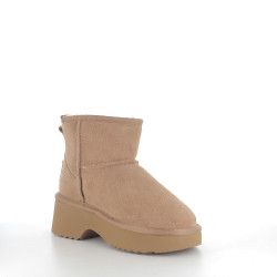 Bottines beiges en cuir