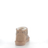 Bottines beiges en cuir avec détails léopard