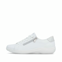 Chaussures à lacets blanches en cuir