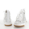 Basket Haute Rieker Blanche à Motif Fleuri