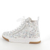 Basket Haute Rieker Blanche à Motif Fleuri