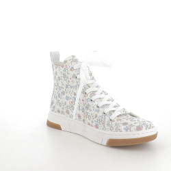 Basket Haute Rieker Blanche à Motif Fleuri