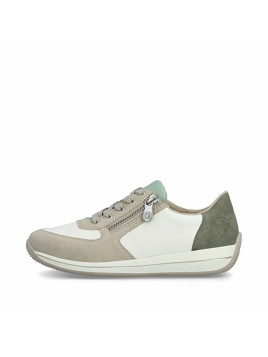 Baskets basses beiges et kaki