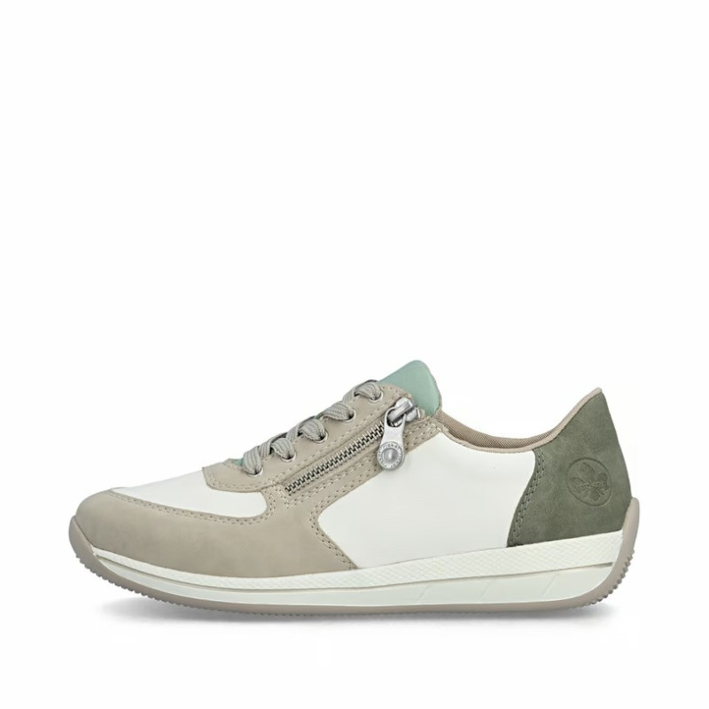 Baskets basses beiges et kaki
