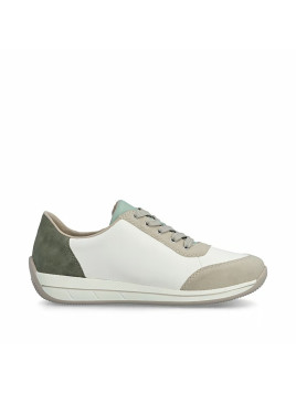 Baskets basses beiges et kaki
