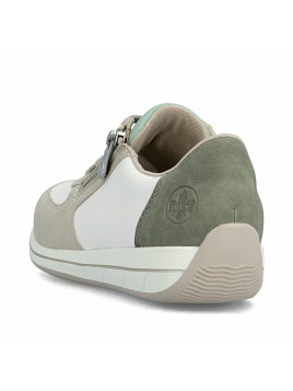 Baskets basses beiges et kaki