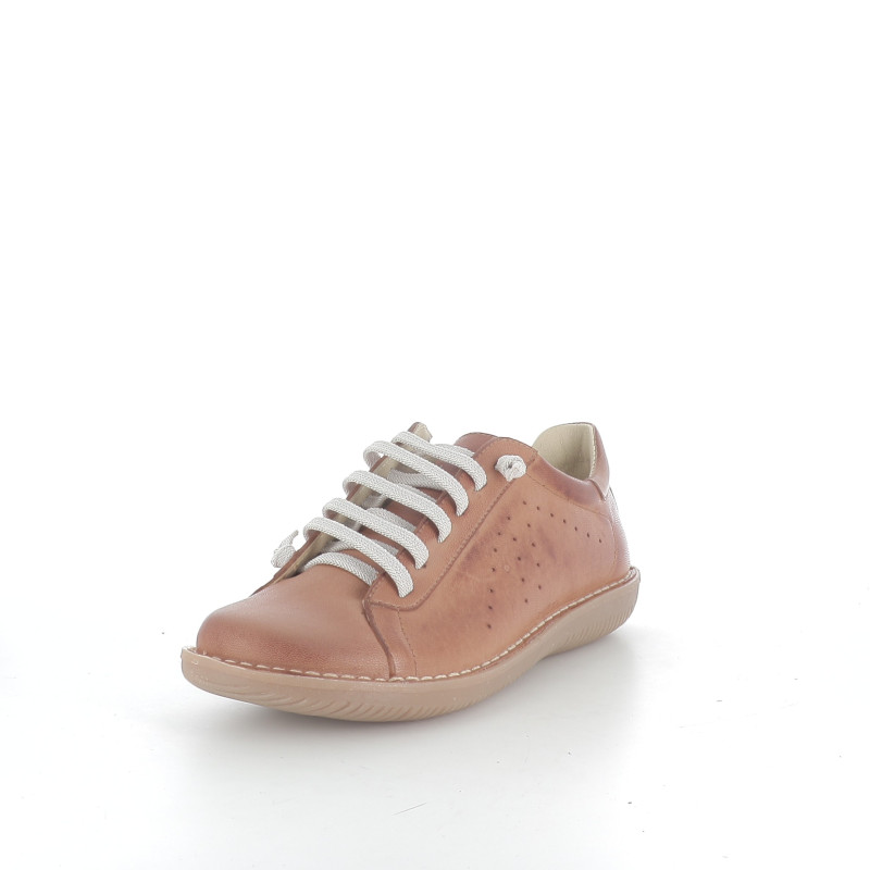 Baskets basses en cuir marron