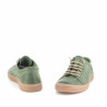 Baskets basses vertes en cuir