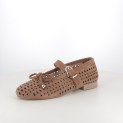 Salomés Suède Marron Coco Abricot