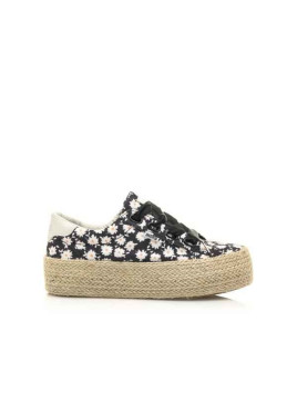 Basket plateforme noir flower