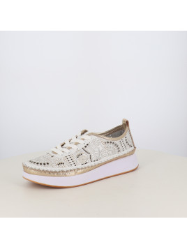 Baskets Basses Pedro Torres Blanches et Or